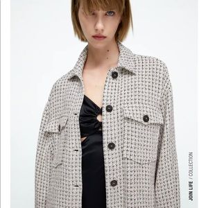 Zara Textured Weave Overshirt NWT